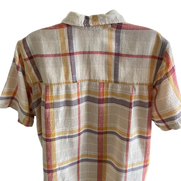 Vintage Button Up Plaid Blouse Lightweight Womens Shirt Size 14 16 - Picture 4 of 7